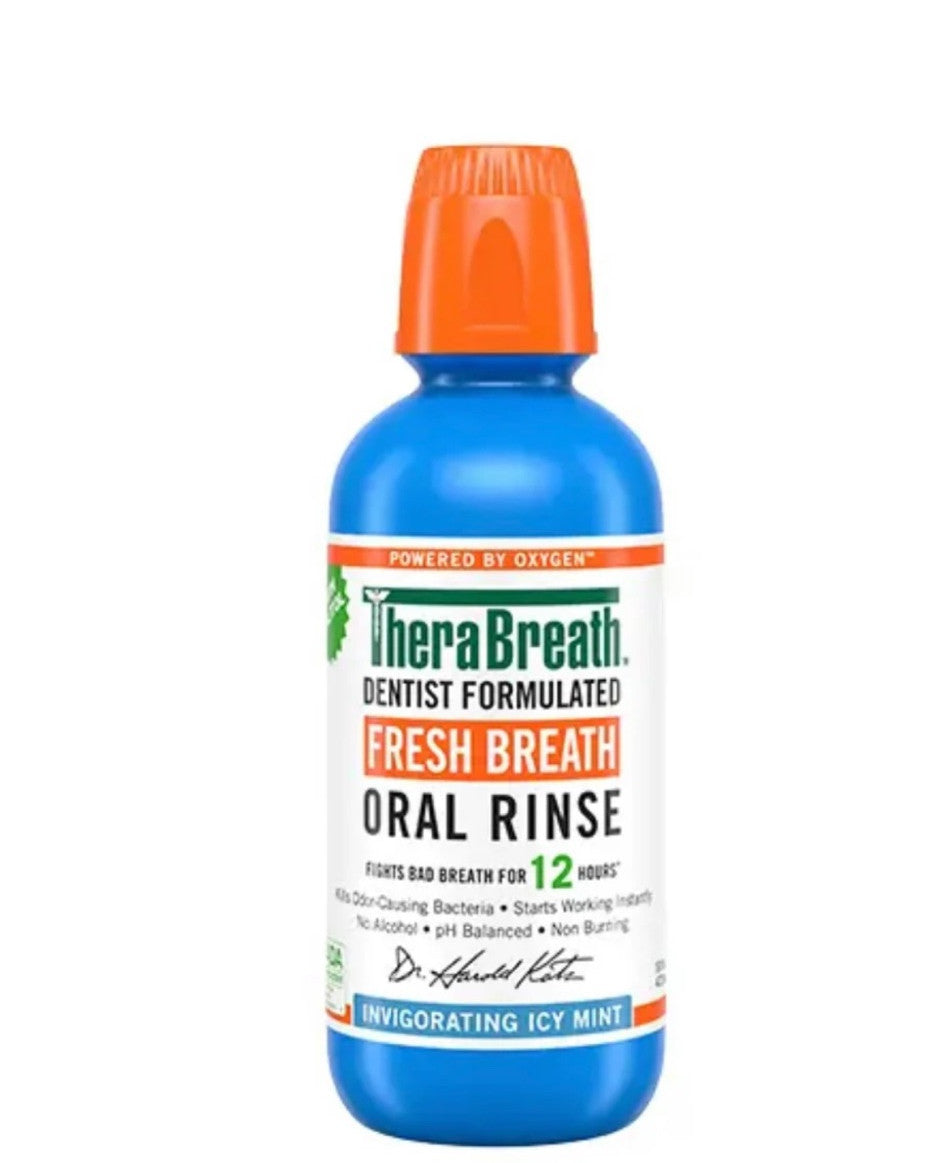 TheraBreath Fresh Breath Oral Rinse – Invigorating Icy Mint